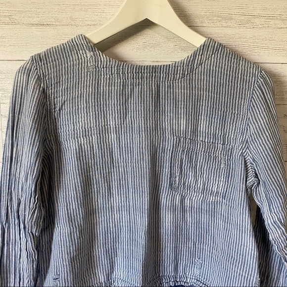 Cloth & Stone Striped Long Sleeve Blouse Sz XS - Picture 2 of 10